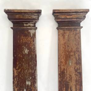 A Pair Of English Oak Columns 